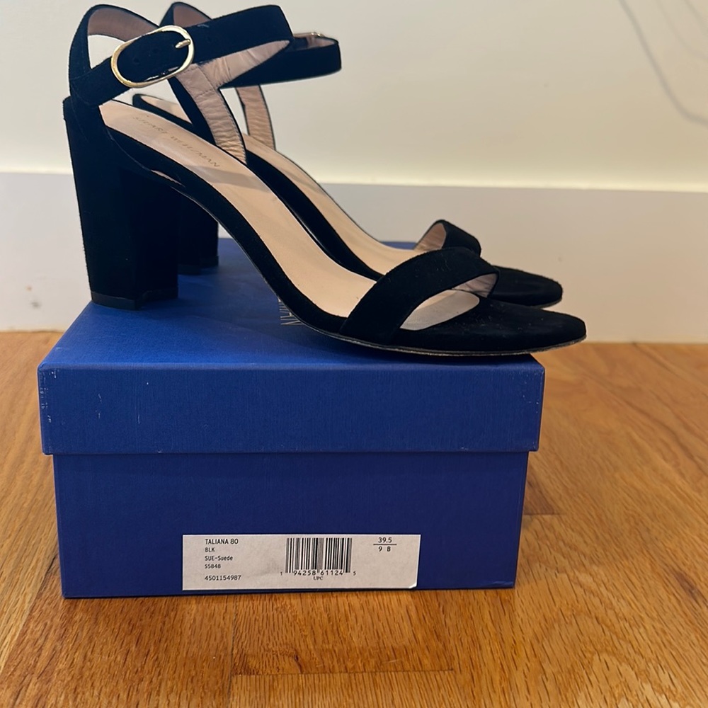 Stuart Weitzman 3.75” Black Suede Heels Size 9